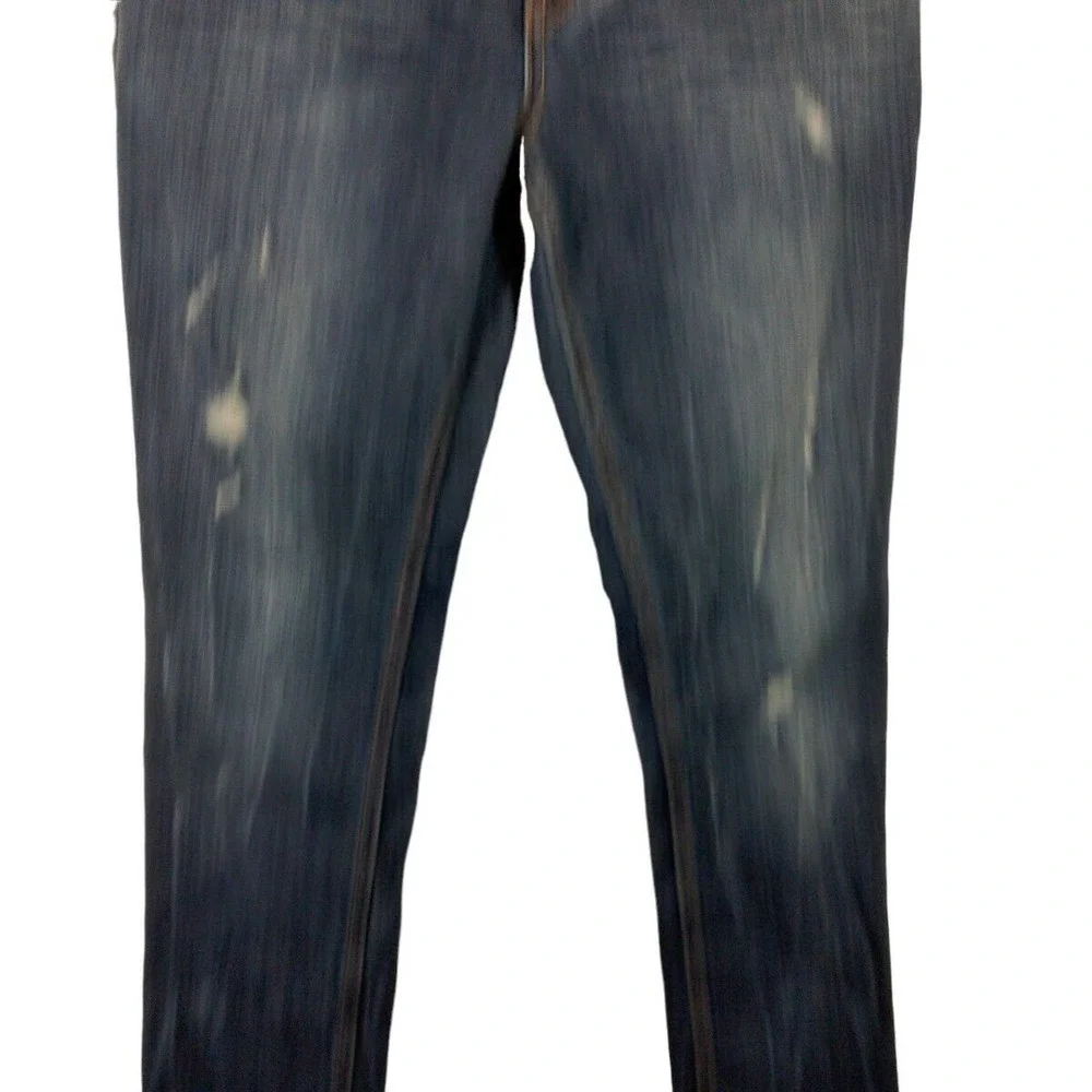 VTG Express Jeans Sz 0 Blue Denim Distressed Straight Leg Jeans Womens Mid RIse - Picture 4 of 9